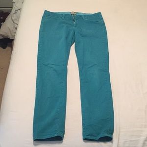 Paige teal skinny jeans